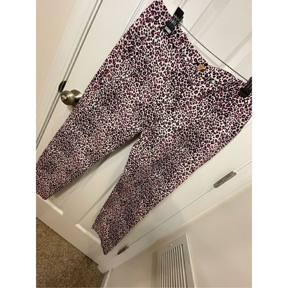 Michael cheetah prints women’s pants pink black white size 12